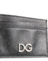 Dolce & Gabbana Black Leather Crystal DG Logo Embellished Card Holder Wallet